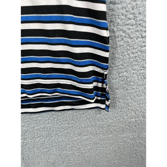 Footjoy Men's Black Blue White Stripe Golf Polo Shirt Size XL - Picture 9 of 9